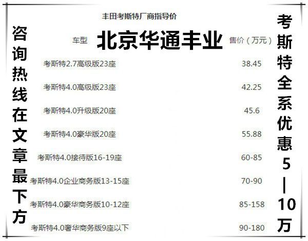 九游J9丰田考斯特16座价格考斯特裸车售价(图3)